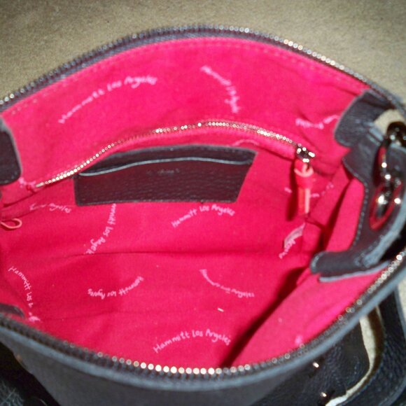 Hammitt Bryant Black Leather Handbag Gunmetal Hardware-USED ONCE!! $495 - Picture 3 of 3